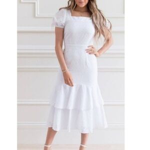 Rachel Parcell White Eyelet Lace Dress Cottagecore size XXL